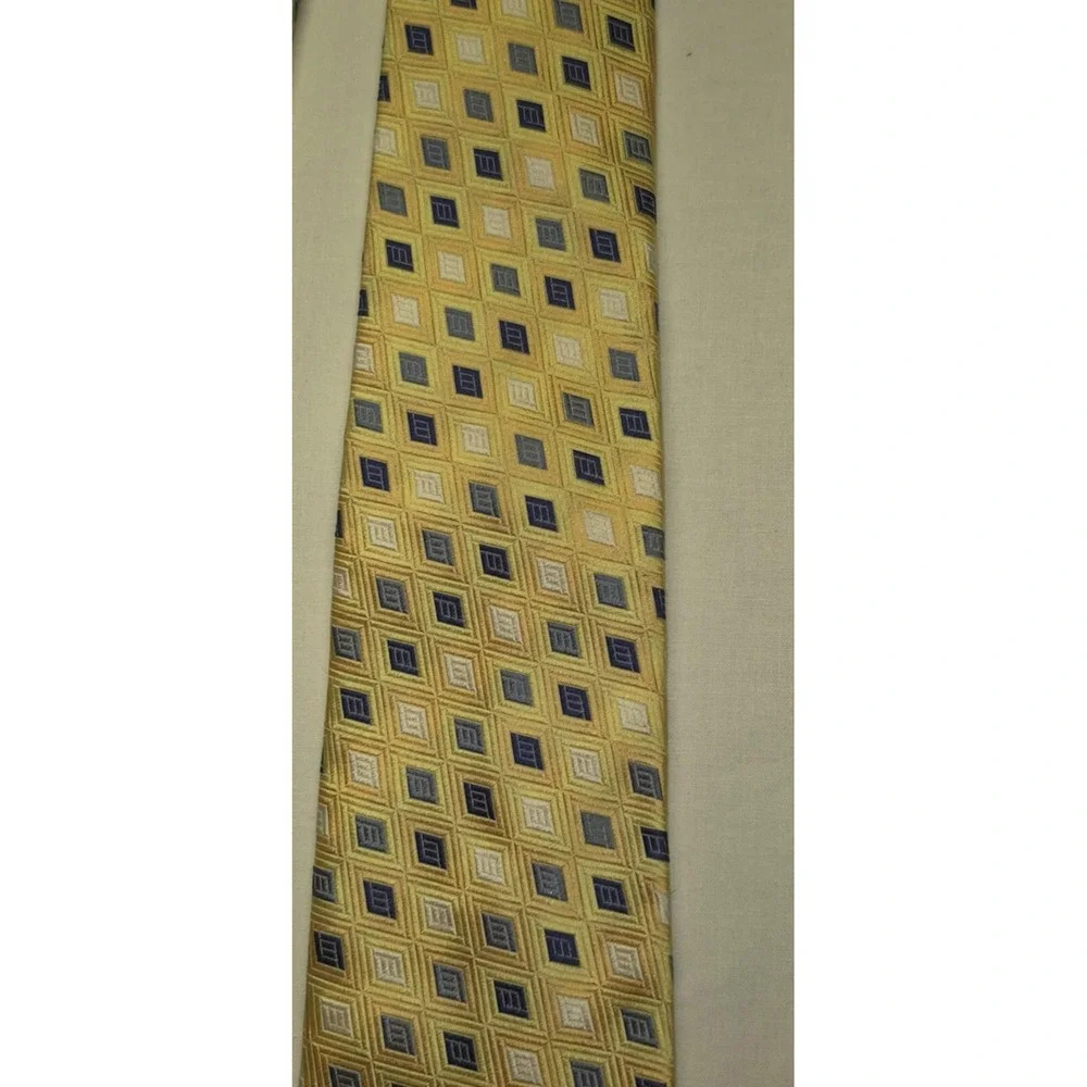 John W. Nordstrom Jacquard 100% Silk Tie Textured Gold Blue Executive Boardroom‎